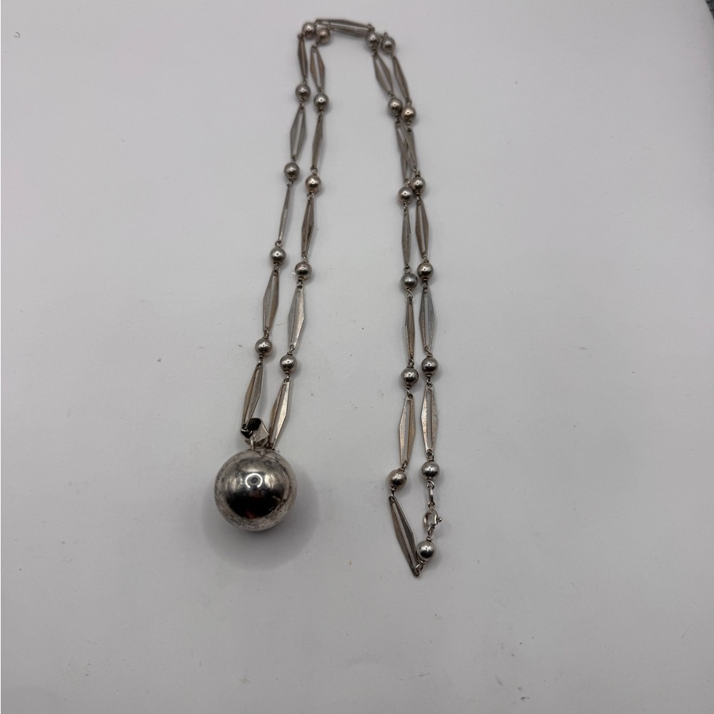 Vintage sterling silver 800 harmony ball Necklace 35”